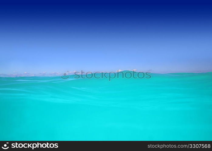 caribbean wave turquoise water high horizon