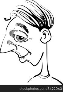 Caricature illustration of funny man
