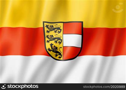 Carinthia Land flag, Austria waving banner collection. 3D illustration. Carinthia Land flag, Austria