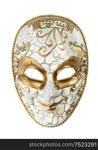 Carnival mask harlequin isolated on white background. Mardi gras.