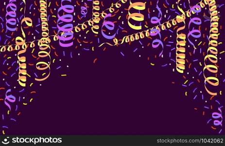 Carnival serpentine concept banner. Flat illustration of carnival serpentine vector concept banner for web design. Carnival serpentine concept banner, flat style