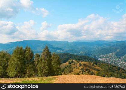 Carpathian autumn mountains landscape. Natural landscapes of Ukraine.