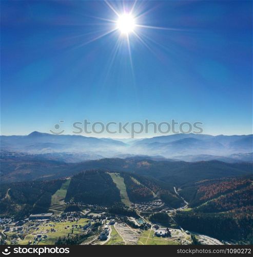 Carpathian mountain sunny landscape