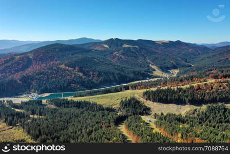 Carpathian mountain sunny landscape