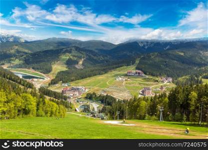 Carpathian mountains in a beautiful summer day, Bukovel, Ukraine