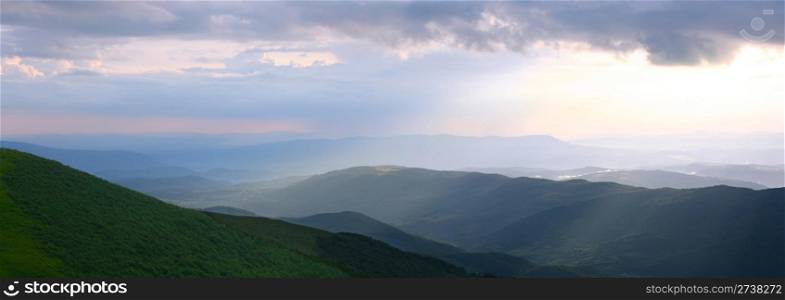 Carpathian Mountains in the sunset