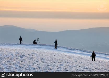 Carpathian mountains winter hills, Ukraine