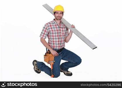 Carpenter against carrying steel post