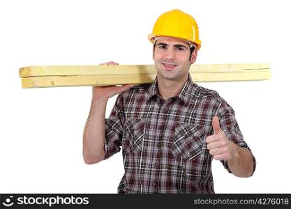 Carpenter giving thumbs-up