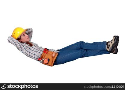Carpenter having a lie down