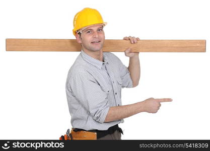 Carpenter pointing