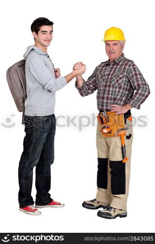 Carpenter welcoming his trainee