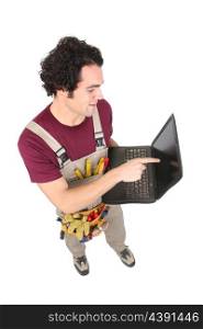 Carpenter with a laptop