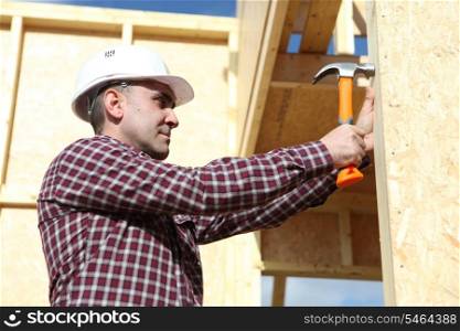 carpenter with hammer