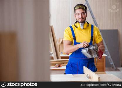 Carpenter working in the workshop