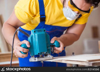 Carpenter working in the workshop