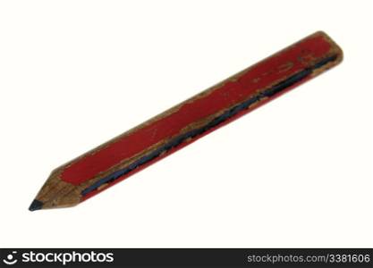 carpenters pencil isolated on white with clipping path