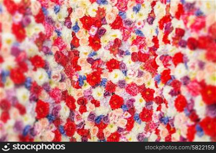 Carpet made of the colorful flowers and plants