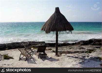 Carribean beach in Tulum, Yucatan, Mexico