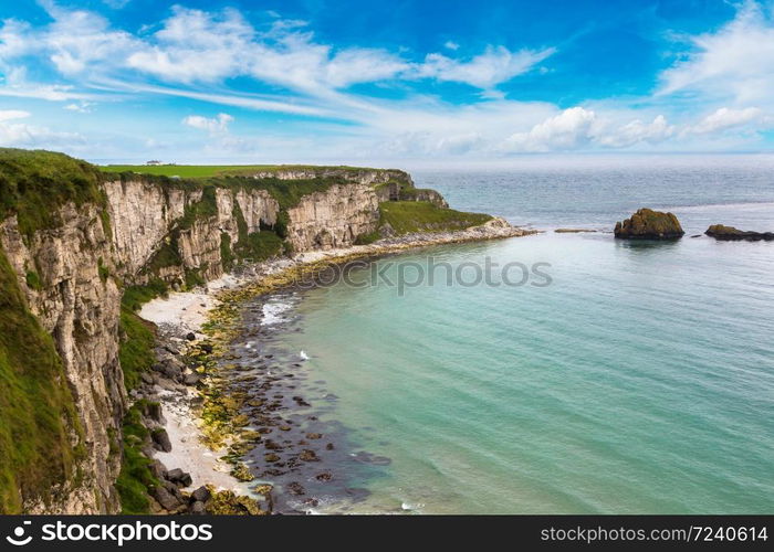 Carrick-a-Rede, Causeway Coast Route in a beautiful summer day, Northern Ireland, United Kingdom