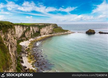 Carrick-a-Rede, Causeway Coast Route in a beautiful summer day, Northern Ireland, United Kingdom