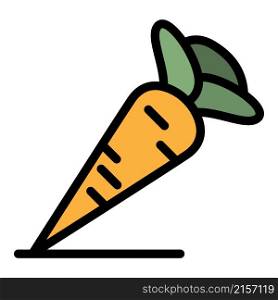 Carrot icon. Outline carrot vector icon color flat isolated. Carrot icon color outline vector