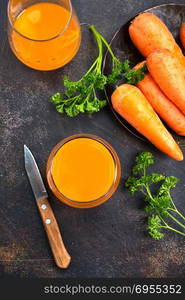 carrot juice and fresh carrot, stock photo