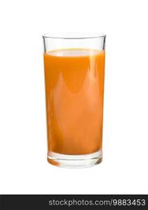 Carrot juice isolated on white background. Carrot juice