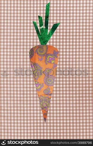 Carrot on gingham background