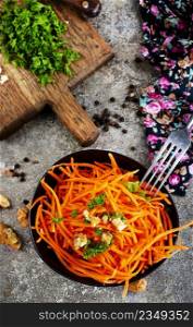 carrot salad, freah salad from carrot with spice