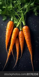 Carrot seamless background with water drops, top view, flat lay. Generative AI. High quality illustration. Carrot seamless background with water drops, top view, flat lay. Generative AI