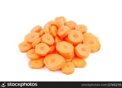 carrot sliced isolated on white background