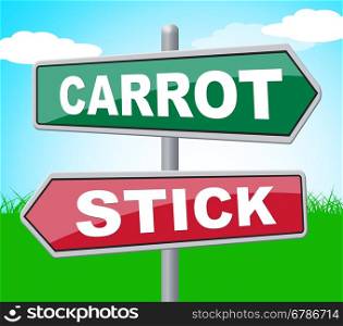 Carrot Stick Representing Target Enthusiasm And Display
