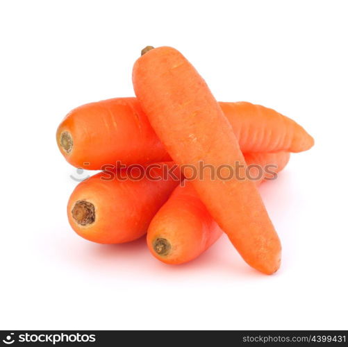 Carrot tubers isolated on white background