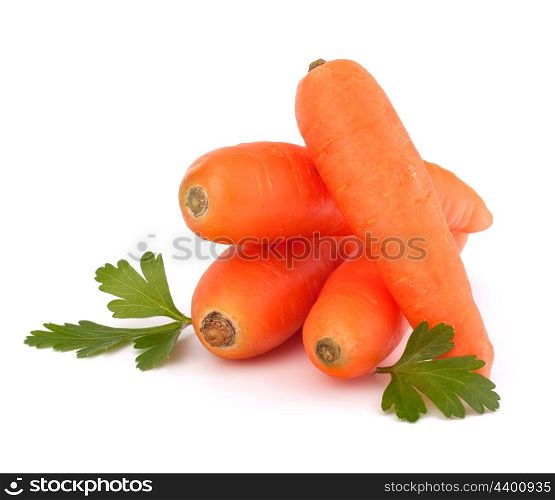 Carrot tubers isolated on white background