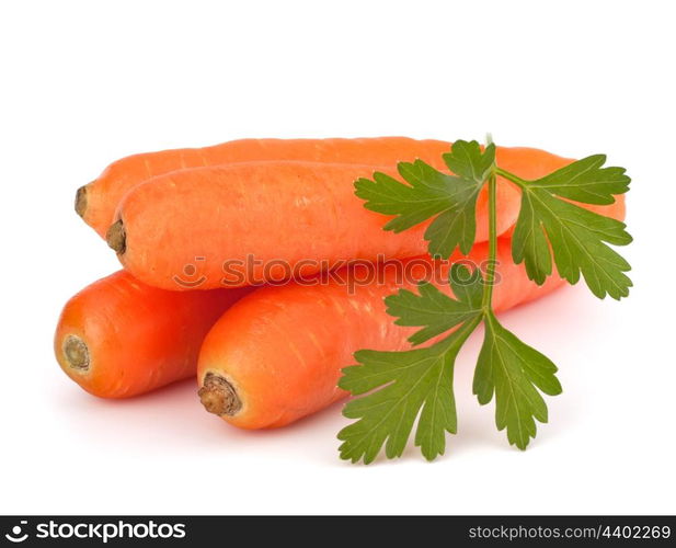 Carrot tubers isolated on white background