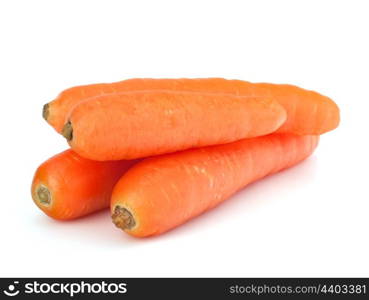 Carrot tubers isolated on white background