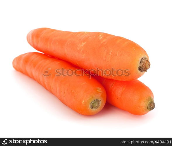 Carrot tubers isolated on white background