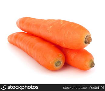 Carrot tubers isolated on white background