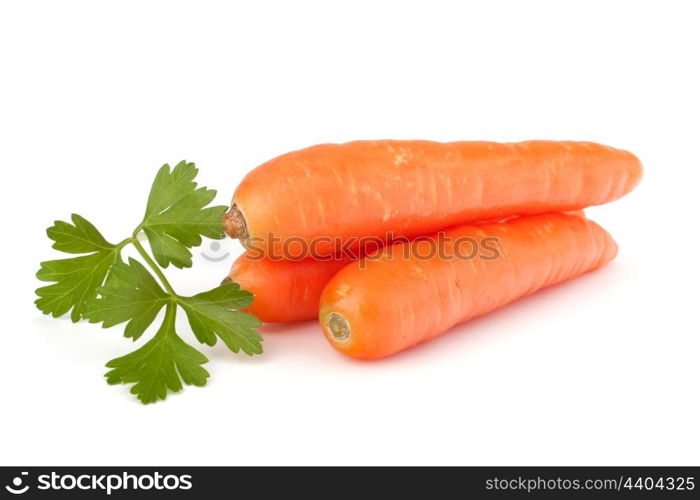 Carrot tubers isolated on white background