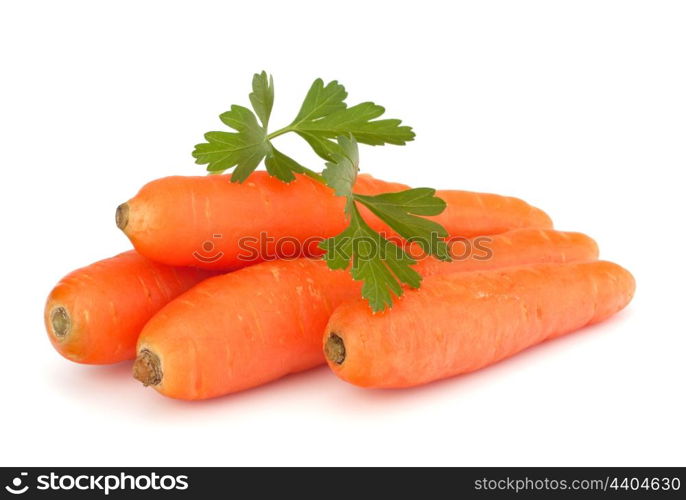 Carrot tubers isolated on white background