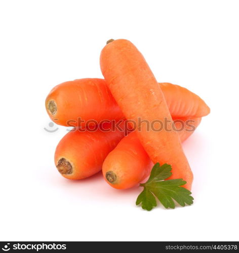 Carrot tubers isolated on white background