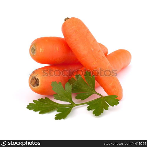 Carrot tubers isolated on white background