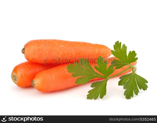 Carrot tubers isolated on white background