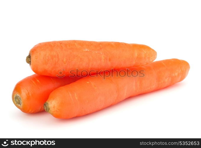 Carrot tubers isolated on white background