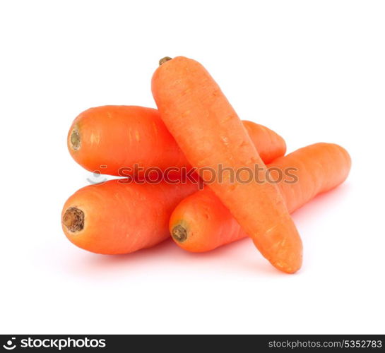 Carrot tubers isolated on white background