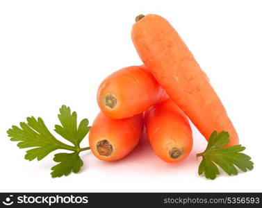 Carrot tubers isolated on white background