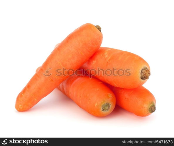 Carrot tubers isolated on white background