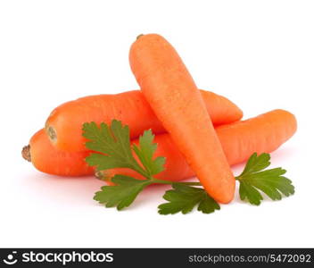 Carrot tubers isolated on white background