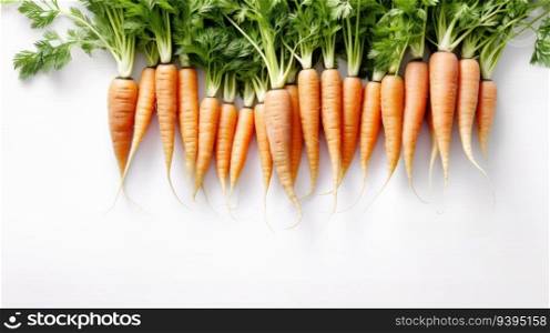 Carrot With White background top view Created With Generative AI Technology 